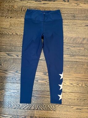 Aqua Women’s Medium Navy Star-Accent Leggings